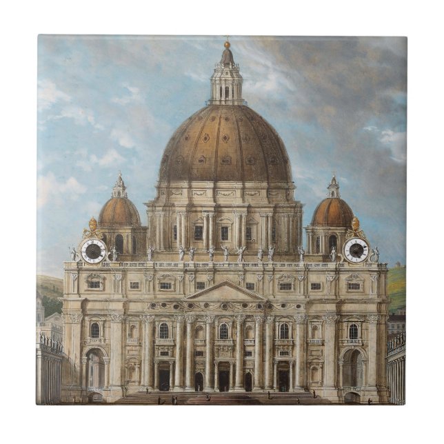 St Peter's Basilica in the Vatican City Ceramic Tile (Front)