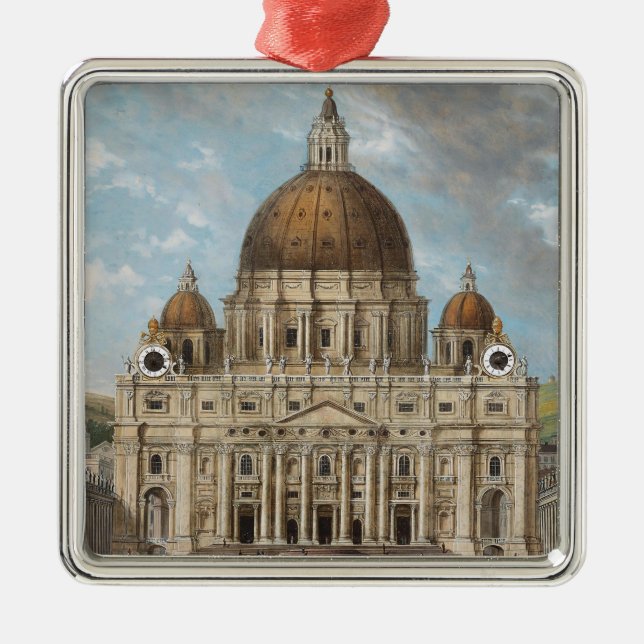 St Peter's Basilica in the Vatican City Metal Ornament (Front)