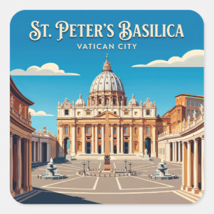 St. Peter's Basilica Vatican City Square Sticker