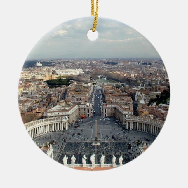 St. Peter's Basilica Views Ceramic Tree Decoration (Front)