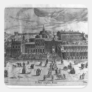 St. Peter's Church, from 'Views of Rome' Square Sticker