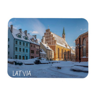 St. Peter's Church in winter in Riga, Latvia Magnet