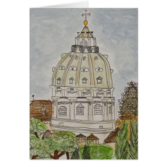 St. Peter's Dome, Rome, Italy Greeting Card (Front)