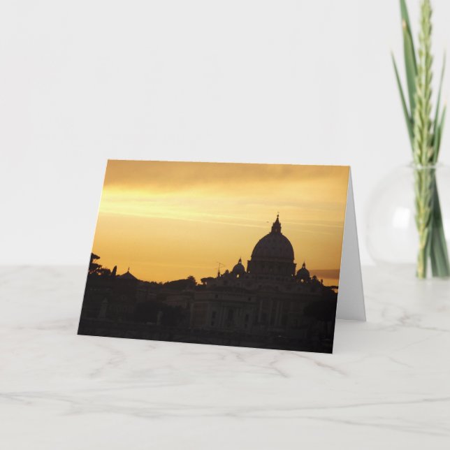 St Peter's Rome at sunset Card (Front)