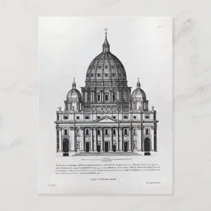 St. Peter's, Rome, engraved by C. Campbell Postcard