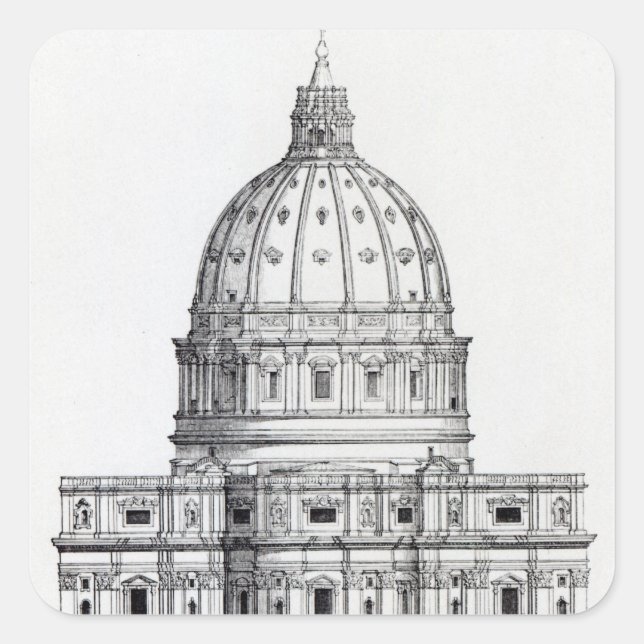 St. Peter's, Rome Square Sticker (Front)