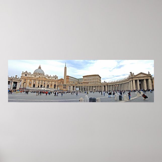 St. Peters Square in Vatican City Panoramic Photo Poster (Front)