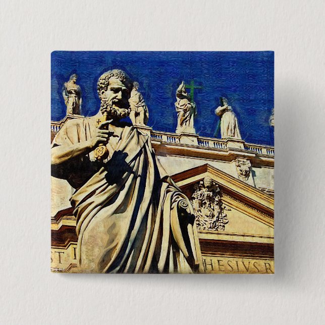 St Peter's Square Rome 15 Cm Square Badge (Front)