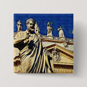 St Peter's Square Rome 15 Cm Square Badge