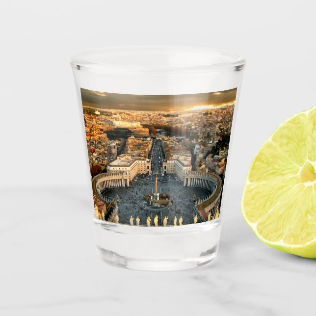 St Peter's Square Vatican Shot Glass (Front)