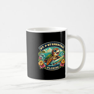 St. Petersberg Florida Cute Sea Turtle Surfing Coffee Mug