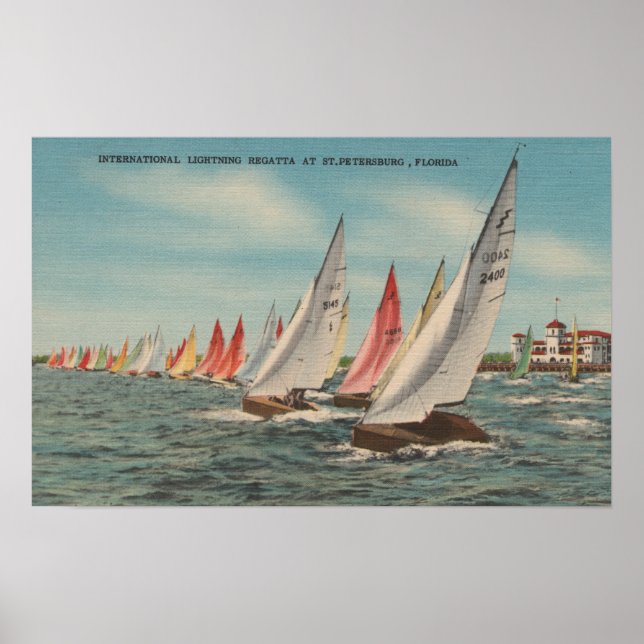St. Petersburg, FL - View of Lightning Regatta Poster (Front)