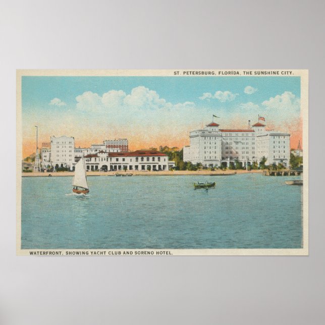 St. Petersburg, FL - Waterfront View of Soreno Poster (Front)