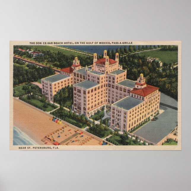 St. Petersburg, Florida - Aerial of Don Ce-Sar Poster (Front)