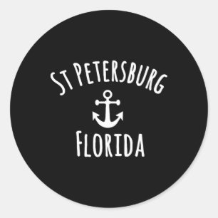 St Petersburg Florida Boating Sailing Nautical Boa Classic Round Sticker