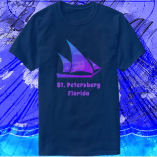St. Petersburg Florida Bright Colourful Sailboat T-Shirt
