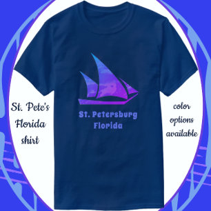 St. Petersburg Florida Bright Colourful Sailboat T-Shirt