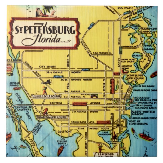 St Petersburg Florida Ceramic Tile (Front)