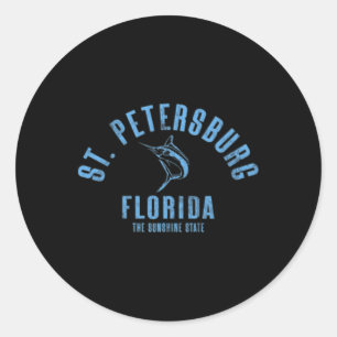 St. Petersburg Florida Fl Retro Vintage Beach Fron Classic Round Sticker