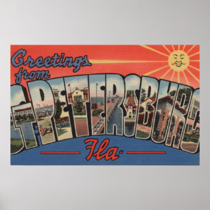 St. Petersburg, Florida - Large Letter Scenes 4 Poster