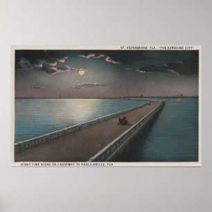 St. Petersburg, Florida - Night View of Poster