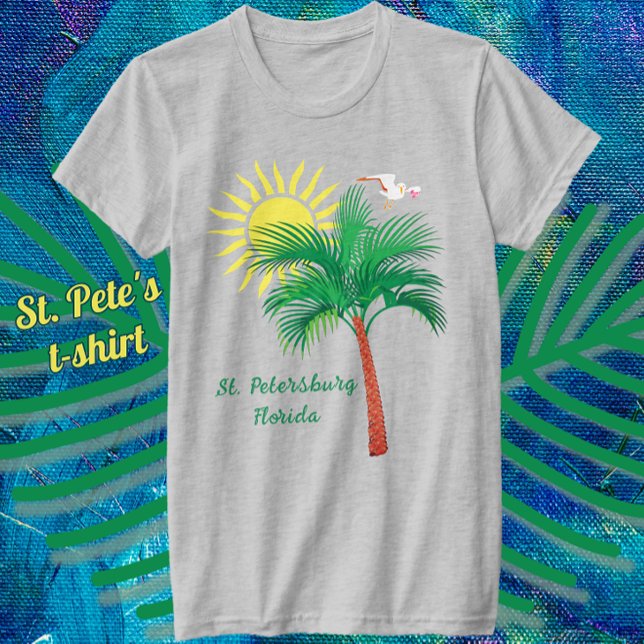 St. Petersburg Florida Palm Tree and Seagull T-Shi T-Shirt (Creator Uploaded)