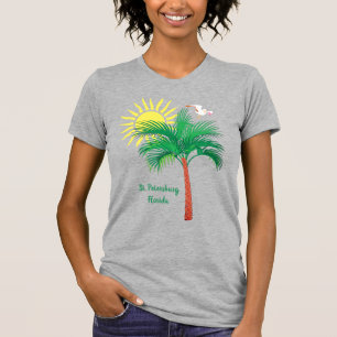St. Petersburg Florida Palm Tree and Seagull T-Shi T-Shirt