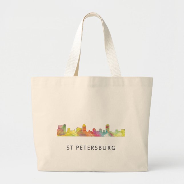 ST PETERSBURG FLORIDA SKYLINE WB1 - LARGE TOTE BAG (Front)