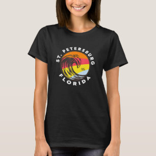 St Petersburg Florida Vacation Souvenir Ocean Wave T-Shirt