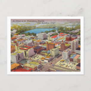 St. Petersburg Florida Vintage Air View Postcard