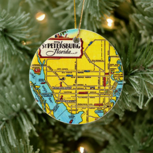St. Petersburg Florida Vintage Ceramic Ornament