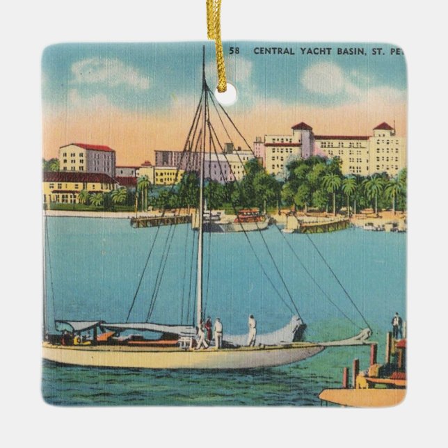 St. Petersburg Florida Waterfront Ceramic Ornament (Front)