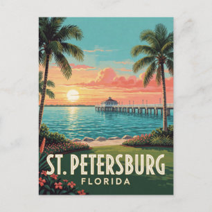 St Petersburg Florida Waterfront Travel Postcard