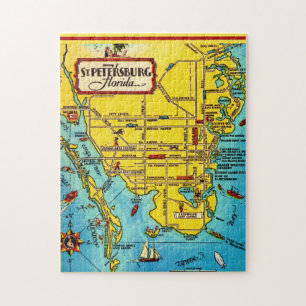 St. Petersburg  Map 11x14 Jigsaw Puzzle