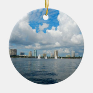 St. Petersburg Pier and Skyline Ceramic Tree Decoration