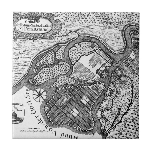St Petersburg Plan Ceramic Tile (Front)