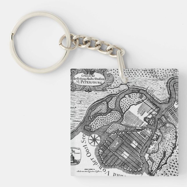 St Petersburg Plan Key Ring (Front)