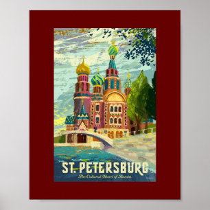 St Petersburg Russia Vintage  Poster