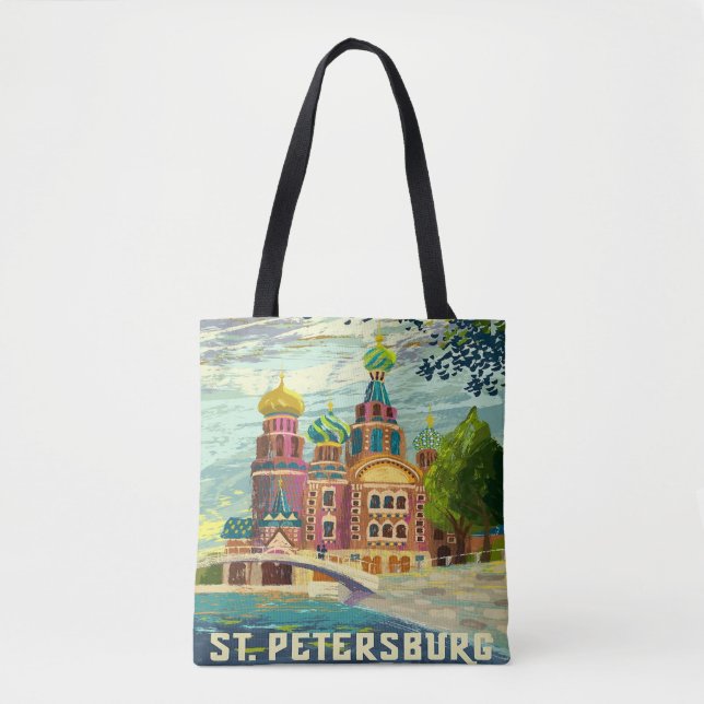 St.petersburg Russia Vintage Travel Vacation Tote Bag (Front)
