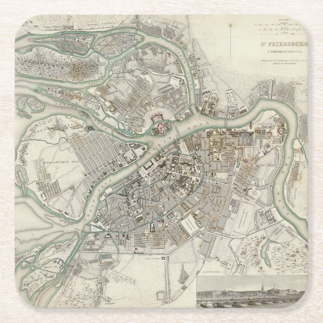 St Petersburg Square Paper Coaster (Front)