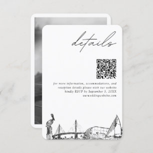 St. Petersburg Wedding Modern Details QR Code Enclosure Card