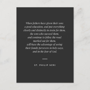 St Philip Neri Quote - Father and Son Postcard