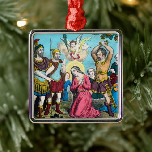 St. Philomena Being Beheaded Metal Ornament (Tree)