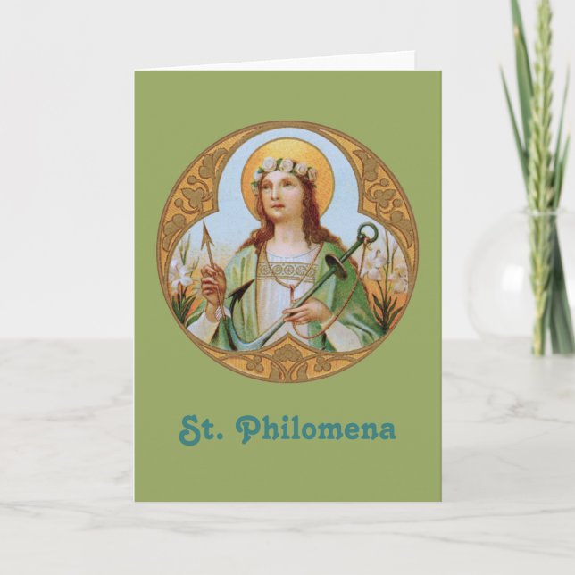 St. Philomena (BK 005) Blank Greeting Card (Front)