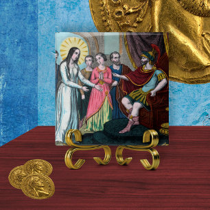 St. Philomena is Tried before Emperor Diocletian Ceramic Tile