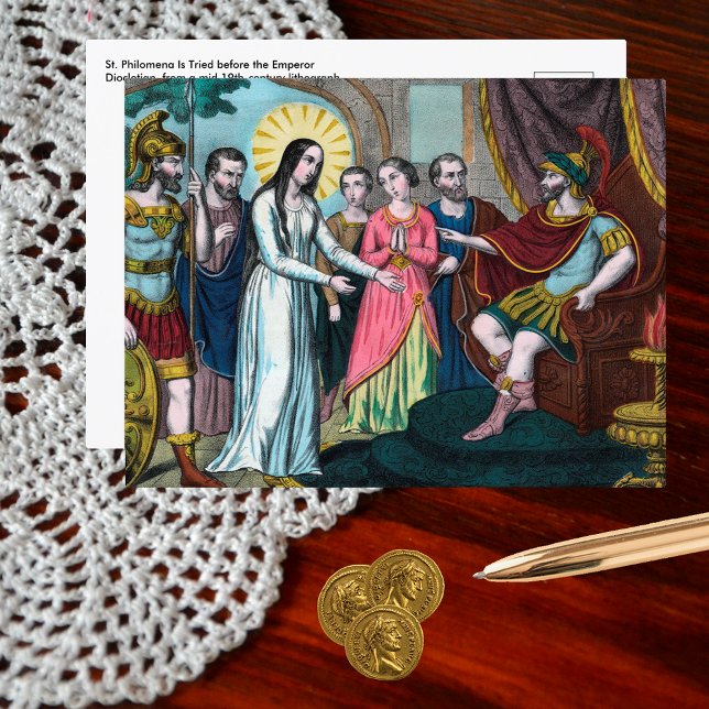 St. Philomena is Tried before Emperor Diocletian Postcard (Creator Uploaded)