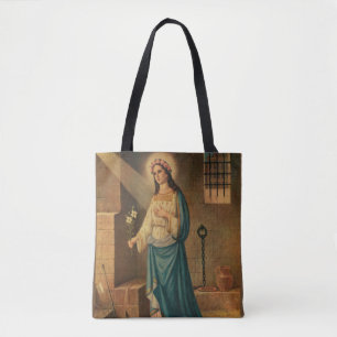 St. Philomena Pink Roses Lily Anchor Tote Bag