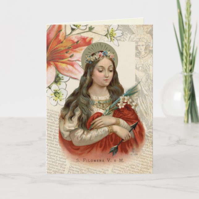 St. Philomena Virgin Martyr Religious Prayer Card (Front)