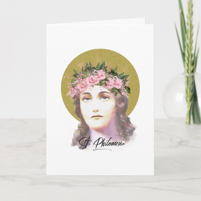 St. Philomena Virgin Martyr Religious Prayer Card (Front)