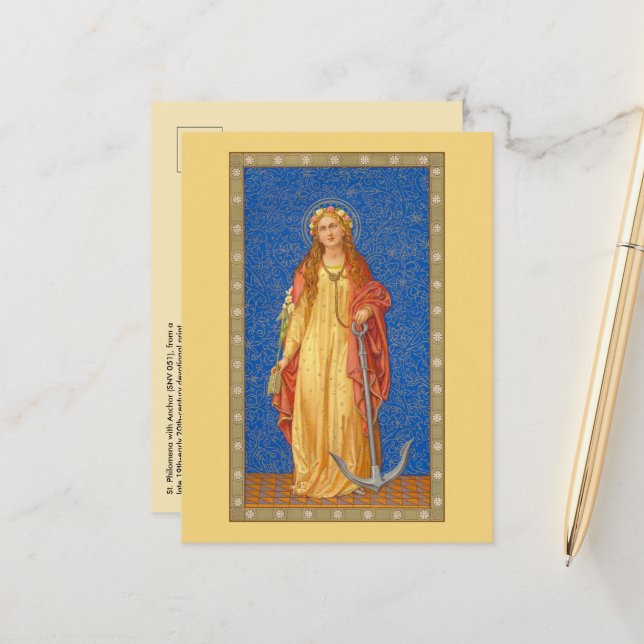 St. Philomena with Anchor (SNV 051) Postcard (Front/Back In Situ)